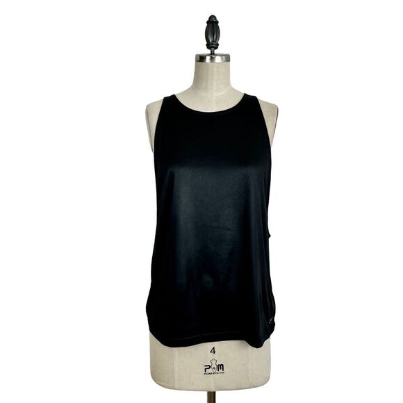 splits59 Black Athletic Sleeveless Satin Sheen Tank Gym Workout  Relaxed M - Picture 1 of 7